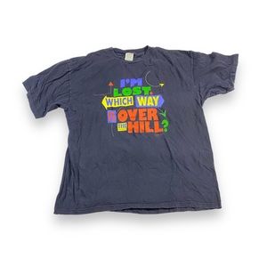 Vintage I’m lost which way is over the hill t-shirt silver mountain XL Black